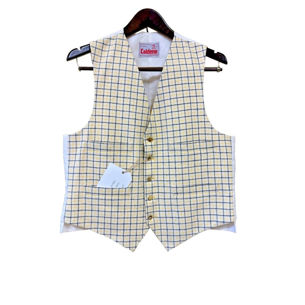 Caldene 100% Wool Tattersall Vest Equestrian Fox Hunting Size 14US NWT